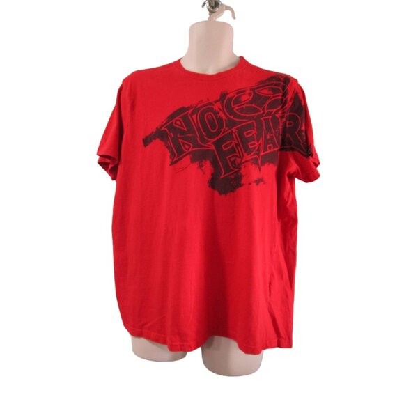 No Fear Graphic Red T Shirt XL Cotton Statement Tee - Picture 14 of 14